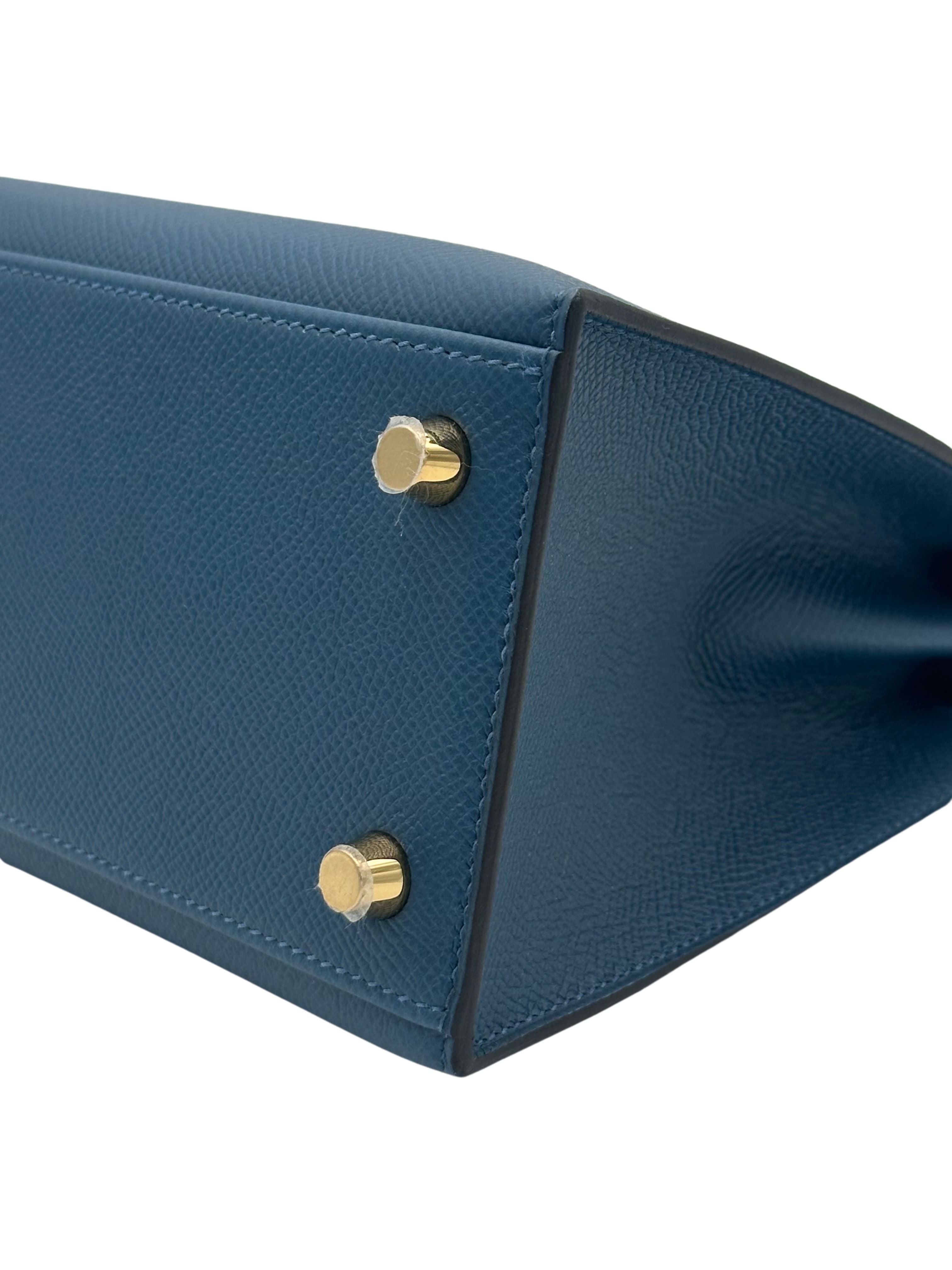 Hermès Kelly 25 Epsom Deep Blue Gold Hardware