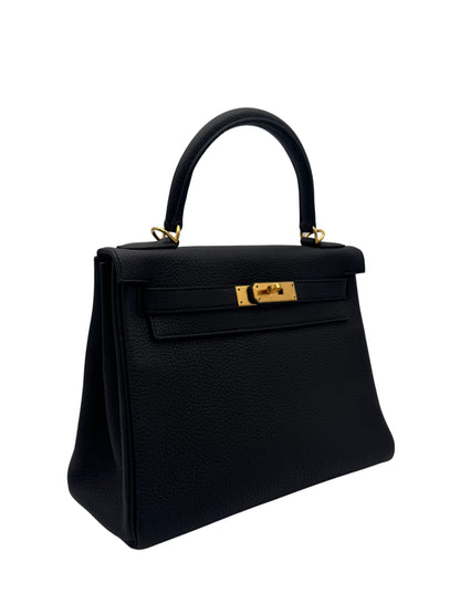 Hermès Kelly 28 Togo Black Gold Hardware