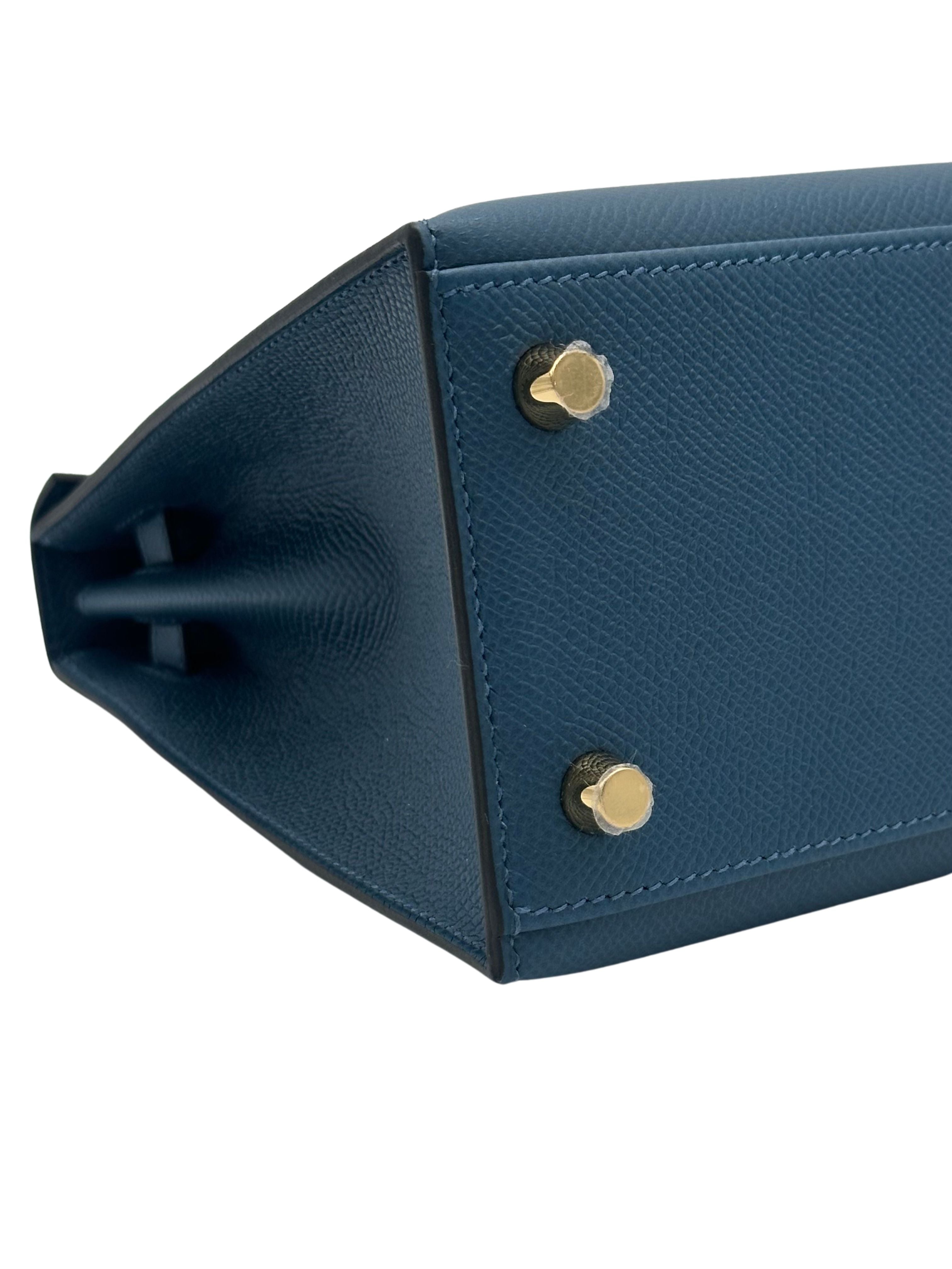Hermès Kelly 25 Epsom Deep Blue Gold Hardware