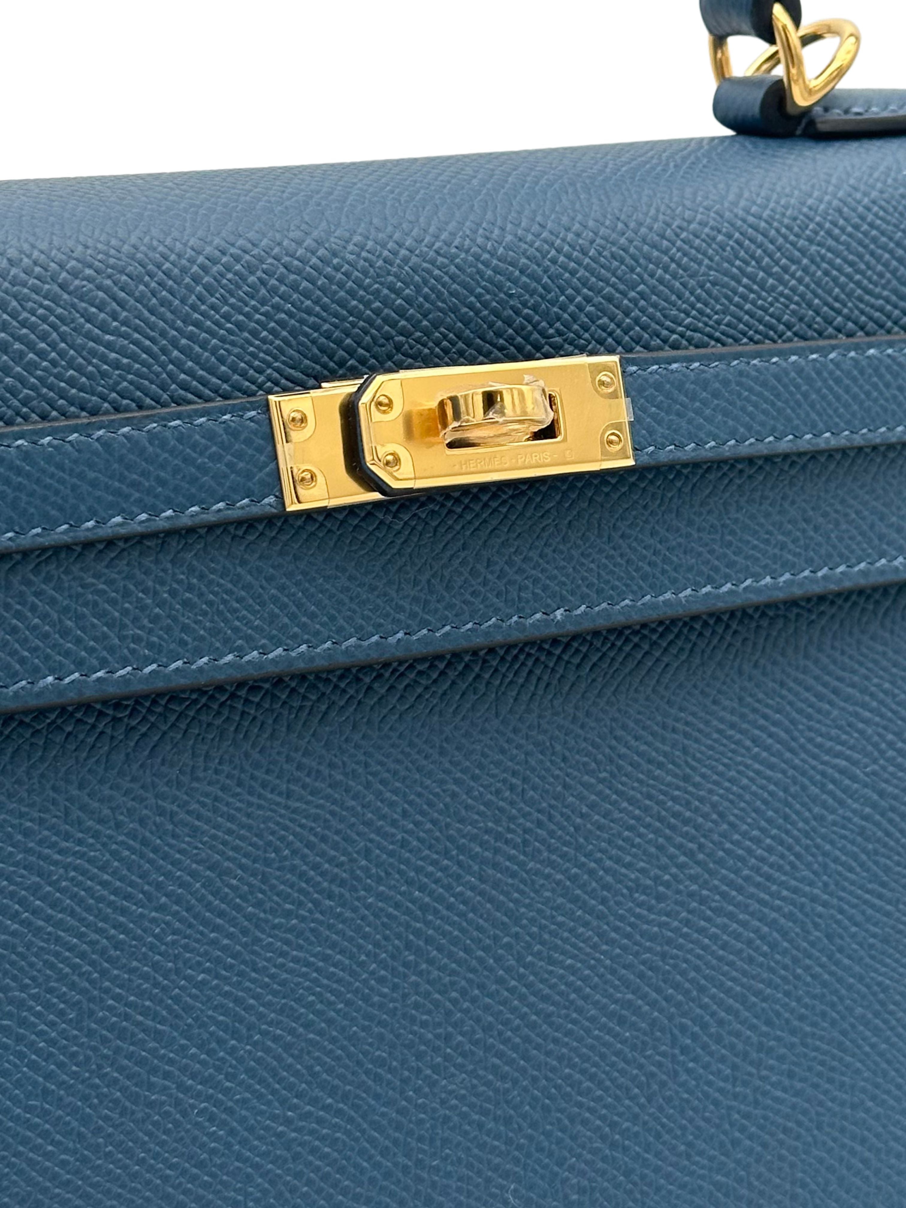 Hermès Kelly 25 Epsom Deep Blue Gold Hardware