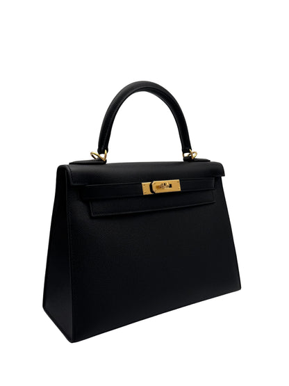 Hermès Kelly 28 Epsom Black Gold Hardware