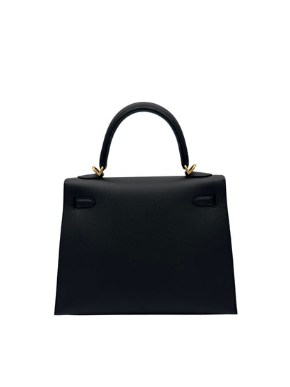 Hermès Kelly 25 Epsom Black Gold Hardware