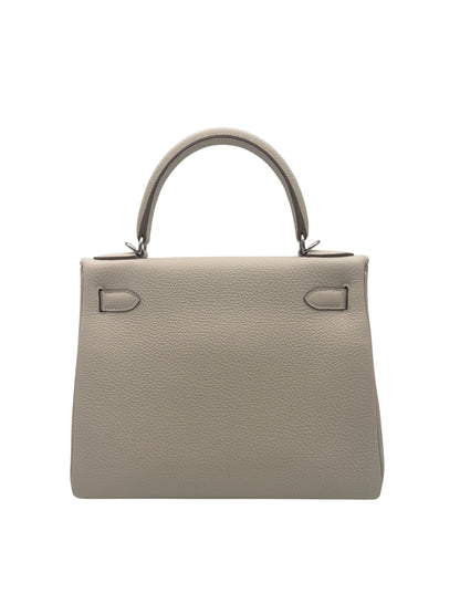 Hermès Kelly 28 Togo Craie Palladium Hardware