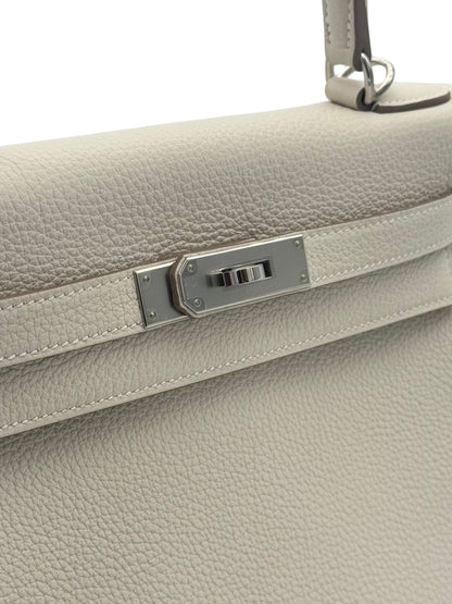 Hermès Kelly 28 Togo Craie Palladium Hardware