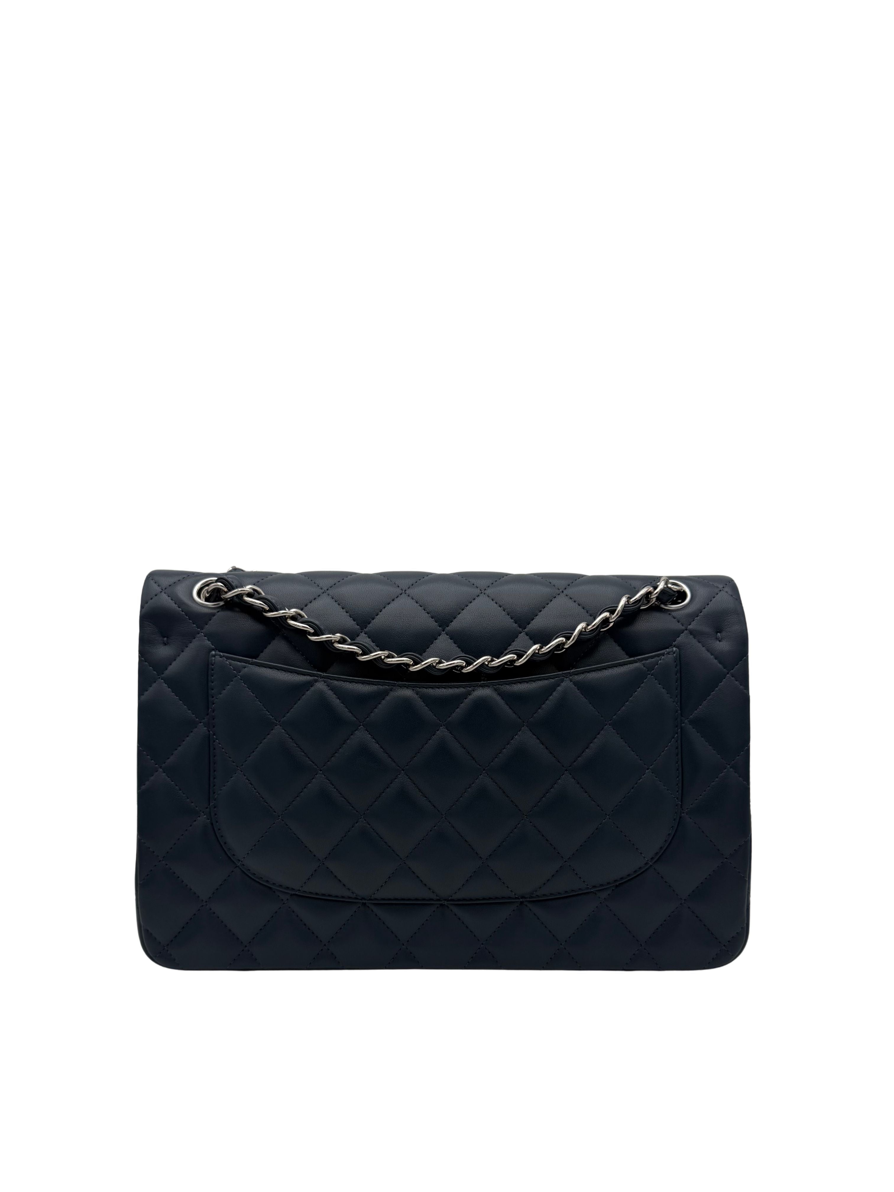 Chanel Classic Jumbo Blue Navy Lambskin