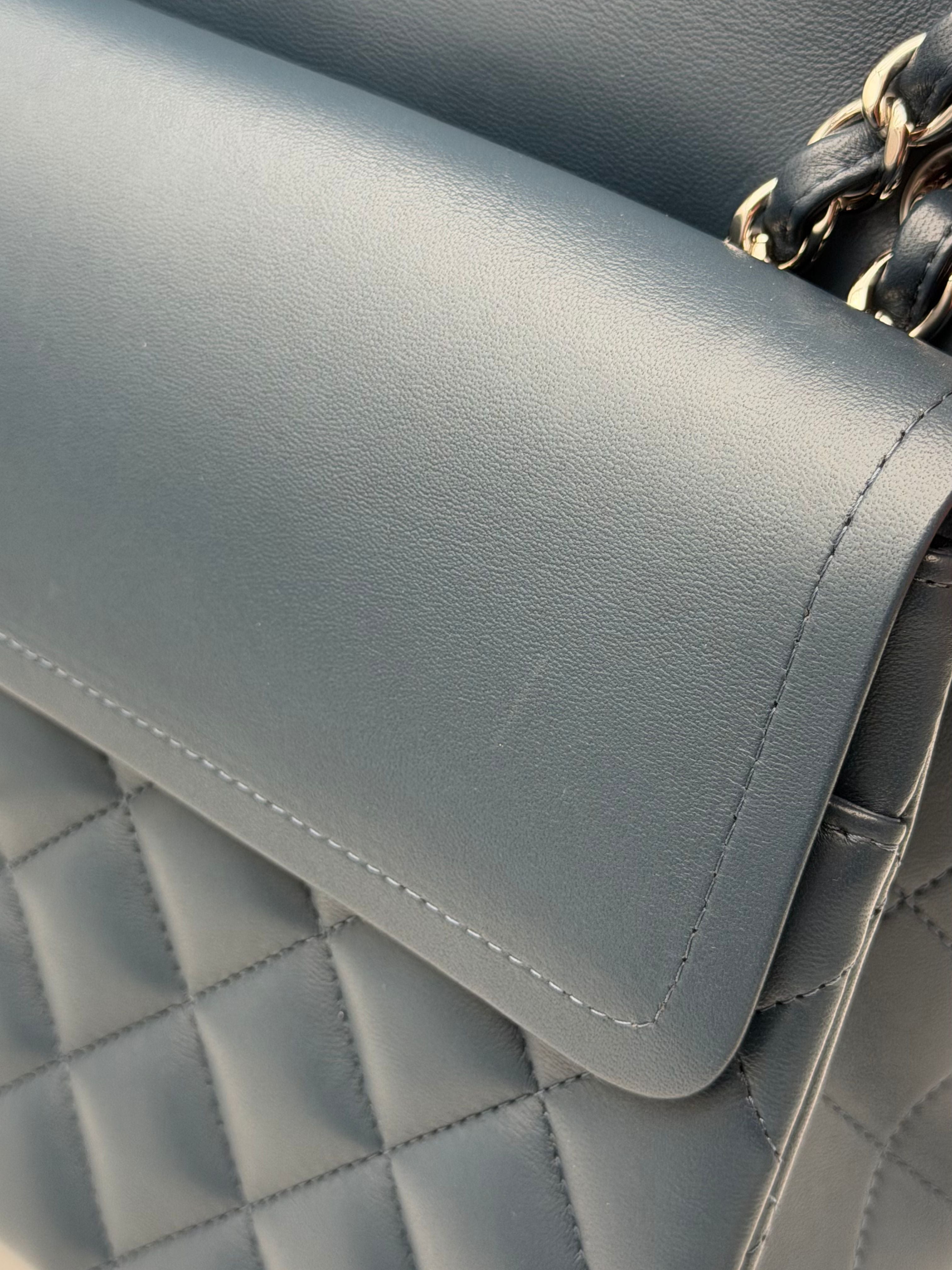 Chanel Classic Jumbo Blue Navy Lambskin