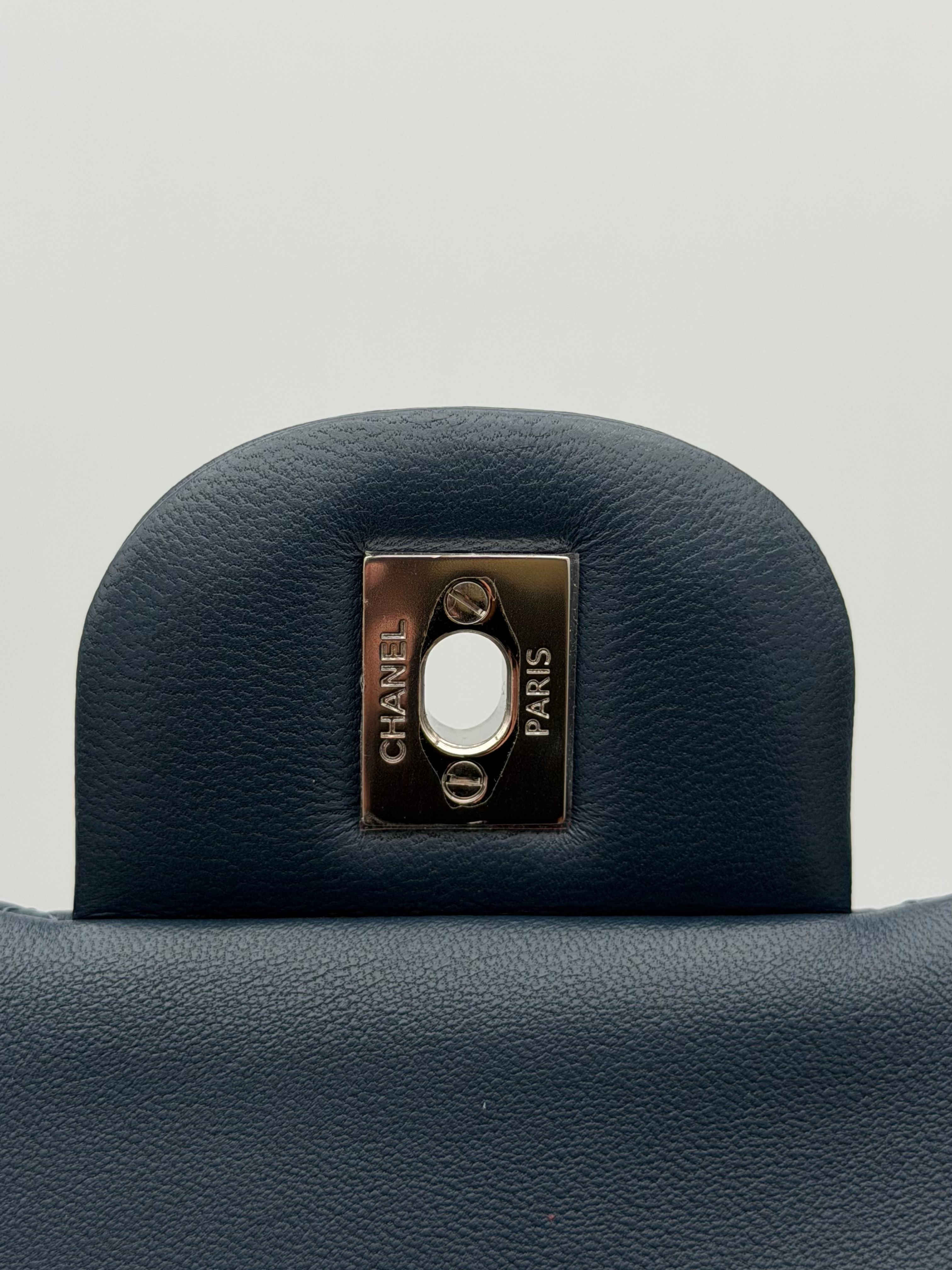 Chanel Classic Jumbo Blue Navy Lambskin