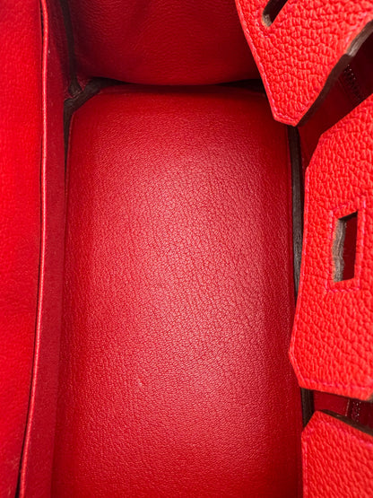 Hermès Birkin 25 Togo Geranium Palladium Hardware