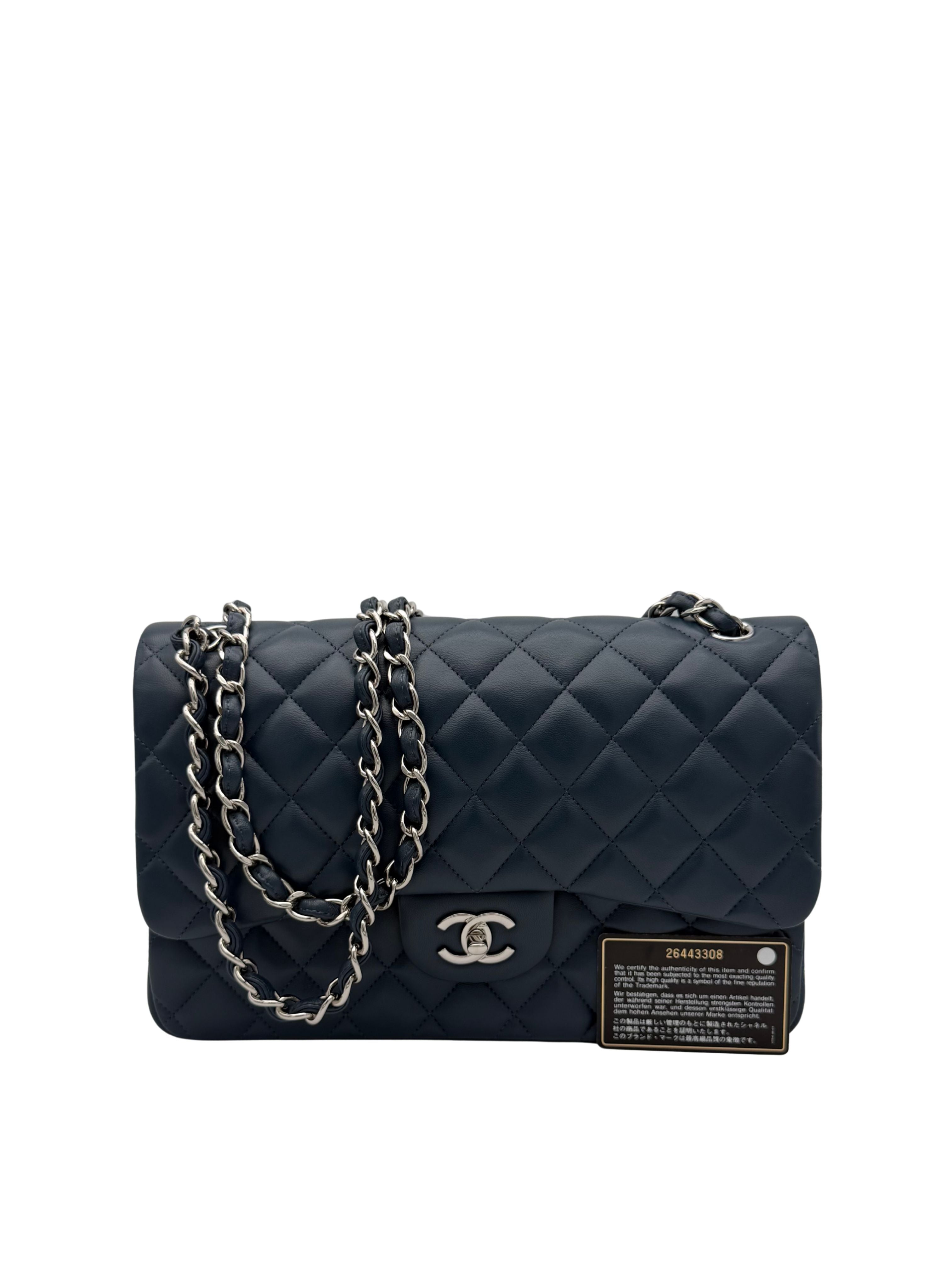 Chanel Classic Jumbo Blue Navy Lambskin