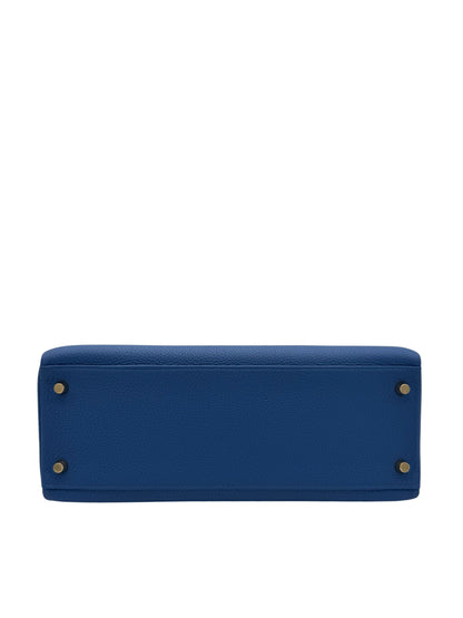 Hermès Kelly 32 Togo Blue  Gold Hardware