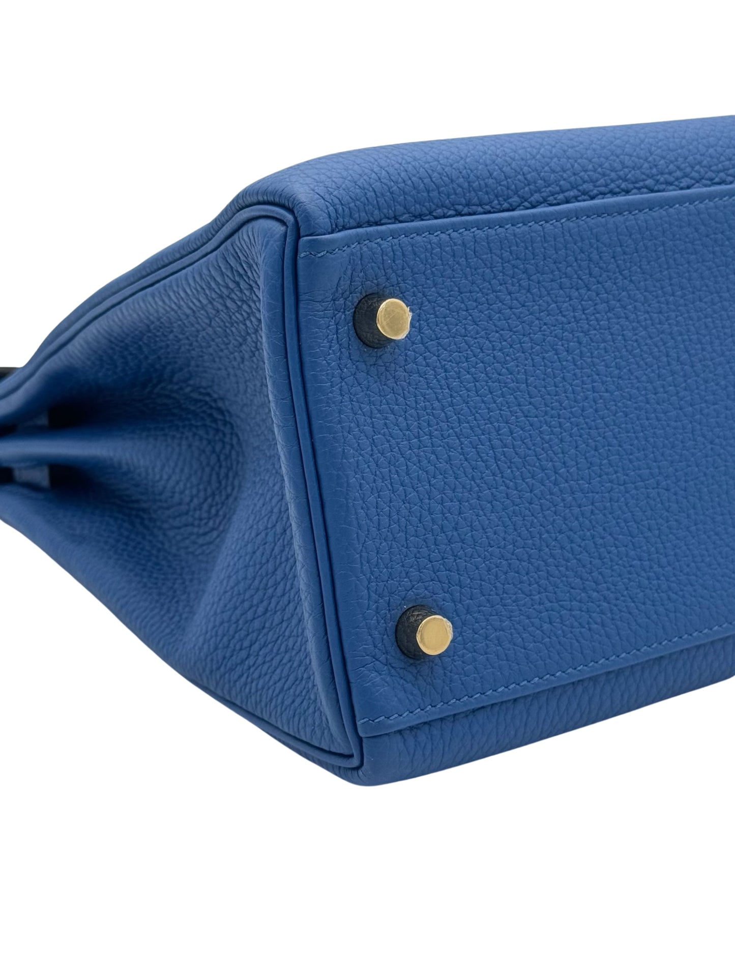 Hermès Kelly 32 Togo Blue  Gold Hardware