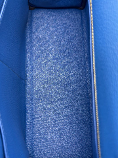 Hermès Kelly 32 Togo Blue  Gold Hardware