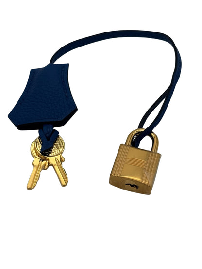 Hermès Kelly 32 Togo Blue  Gold Hardware