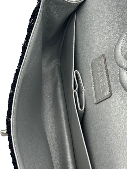Chanel Classic Flap Black Tweed / Silver