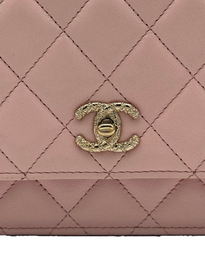 Chanel Light Pink Top Handle Flowers