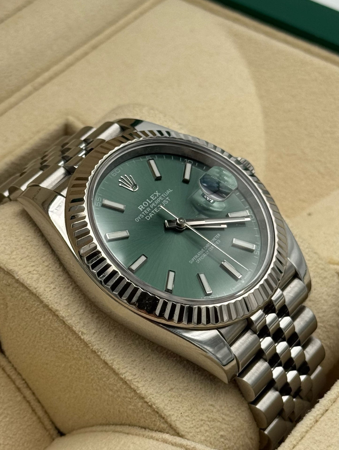 Rolex Datejust 41mm Green Dial Jubilee