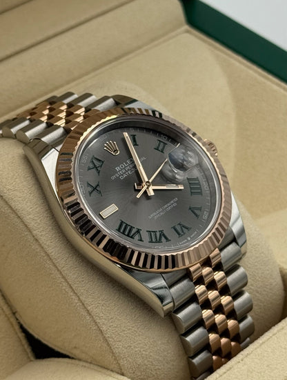 Rolex Datejust 41mm Steel/R. Gold Wimbledon Dial