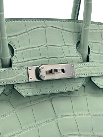 Hermès Birkin 30 Alligator Vert D'Eau Matte