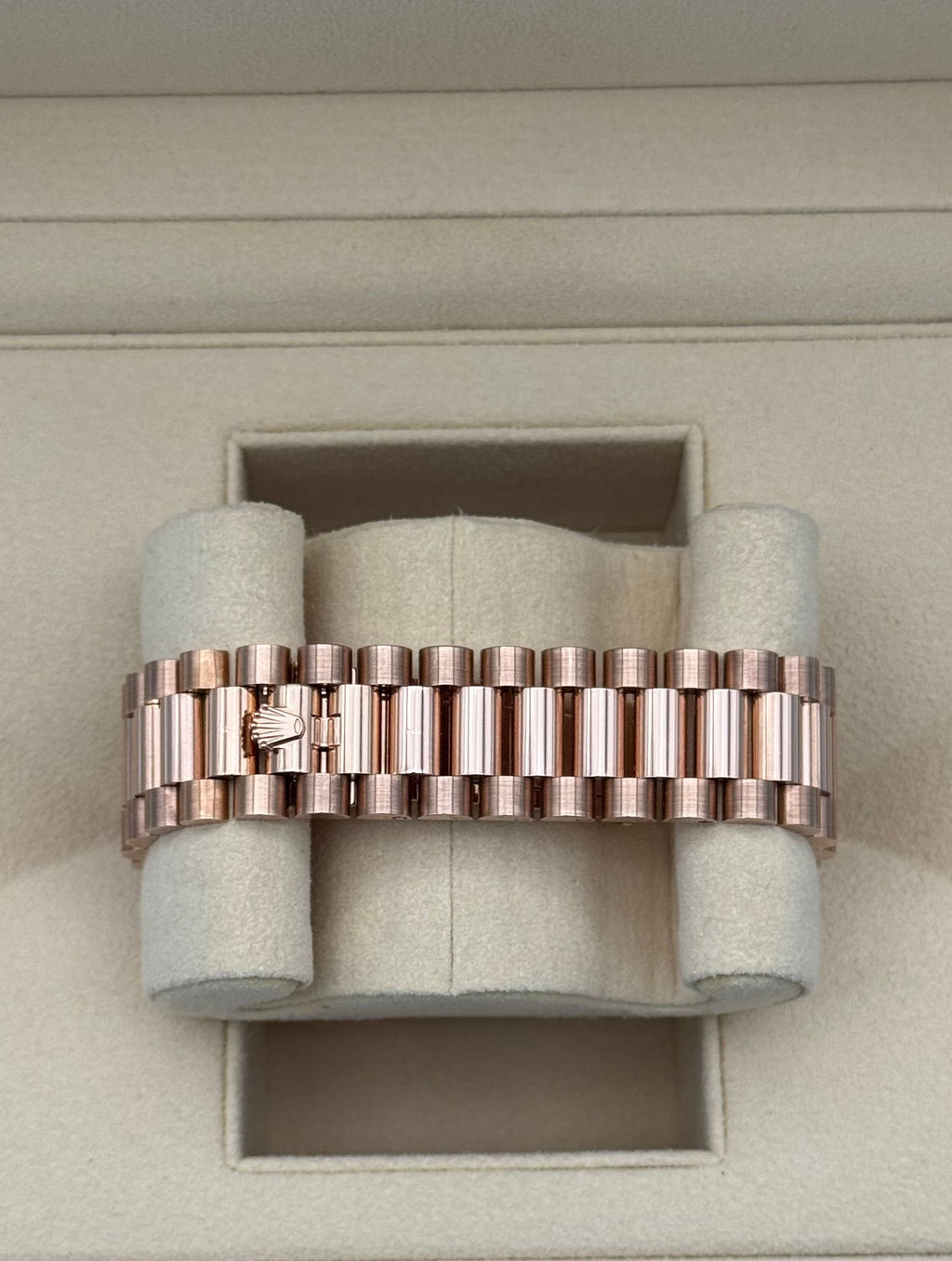 Rolex Day Date 40mm Rose Gold Chocolate Baguette Dial