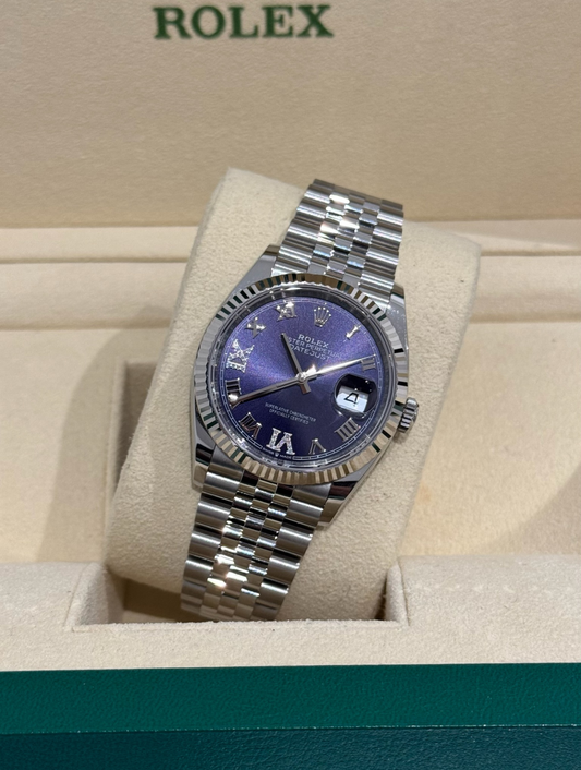 Rolex Datejust 36mm Steel Roman Diamonds Dial Jubilee