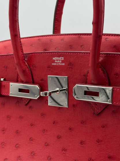 Hermès Birkin 30 Ostrich Bougainvillea