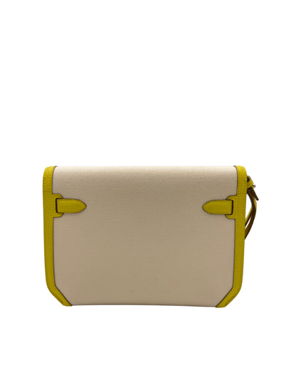 Hermès Kelly Dépêches 25 Toile Lime