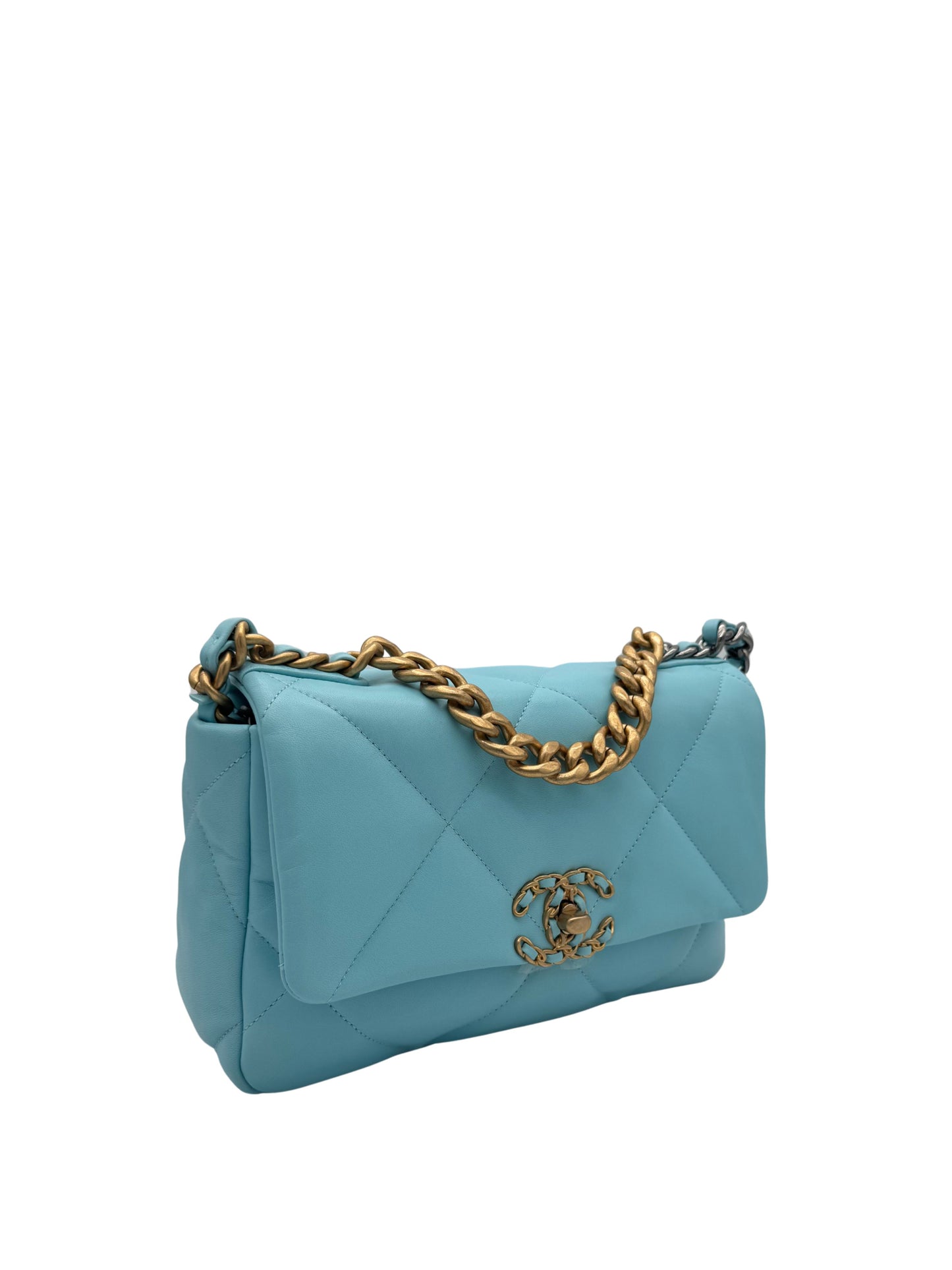 Chanel 19 Light Blue Medium Crossbody Flap