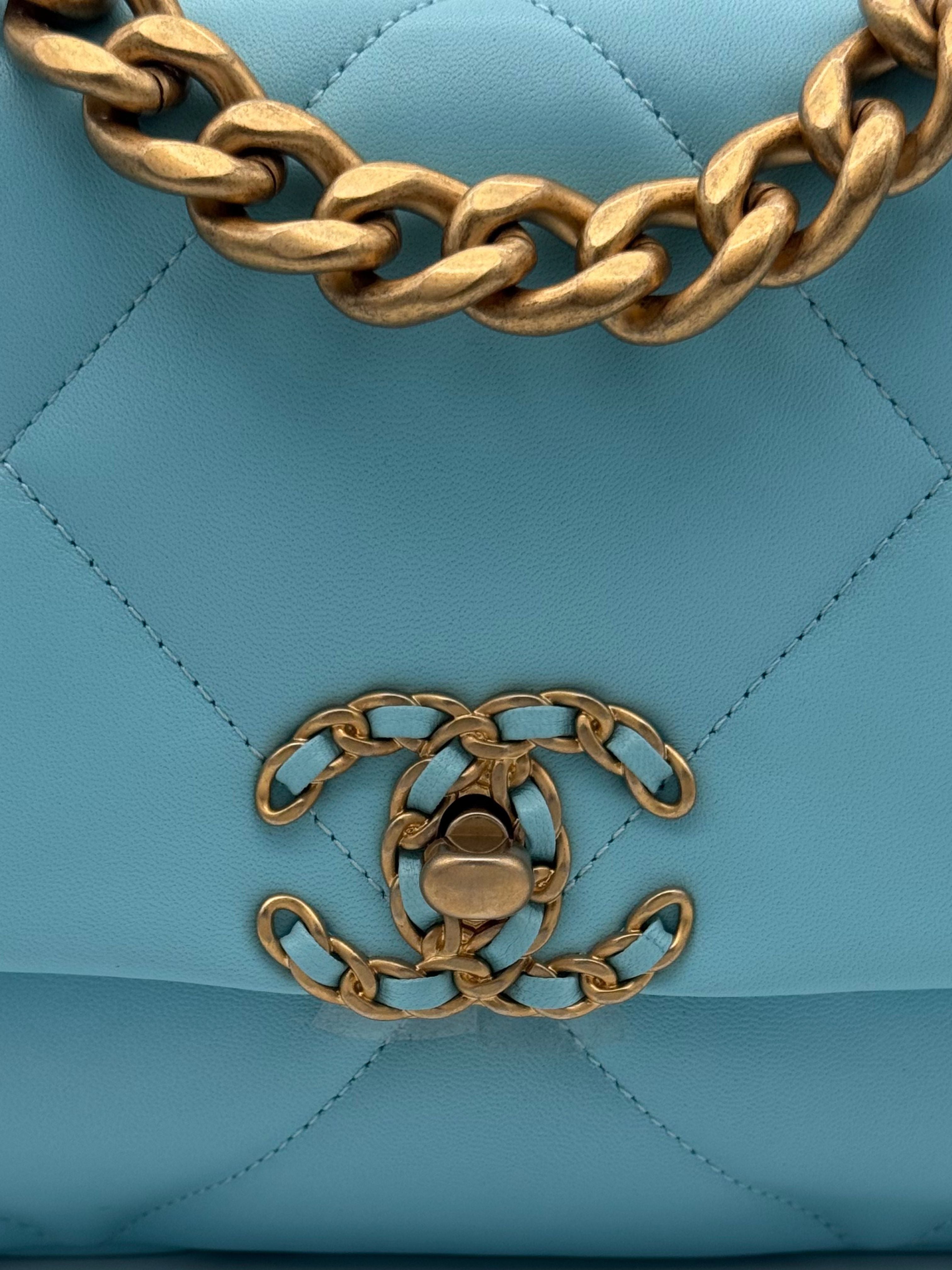 Chanel 19 Light Blue Small Lambskin