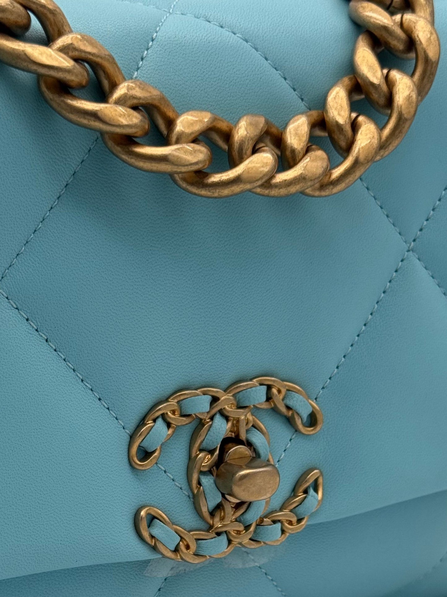 Chanel 19 Light Blue Medium Crossbody Flap