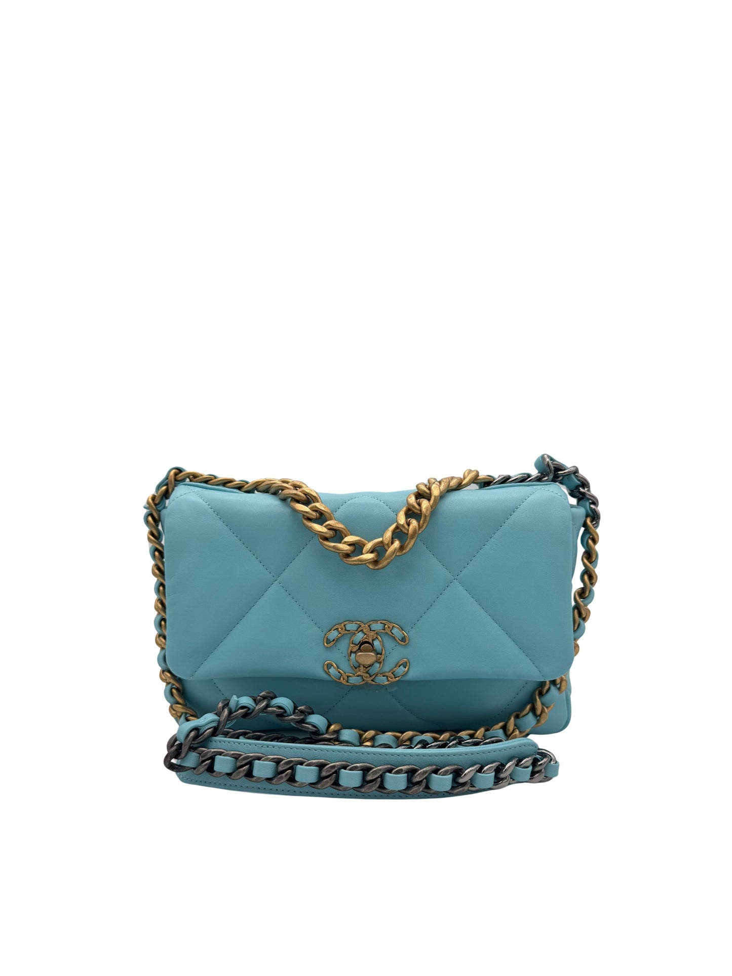 Chanel 19 Light Blue Medium Crossbody Flap