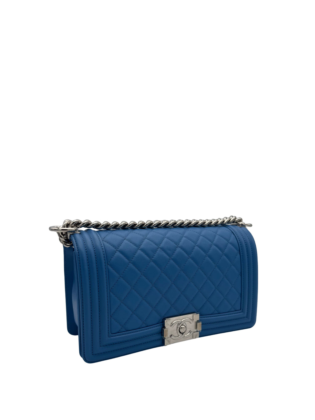 Chanel Boy Medium Blue Electric Clafskin