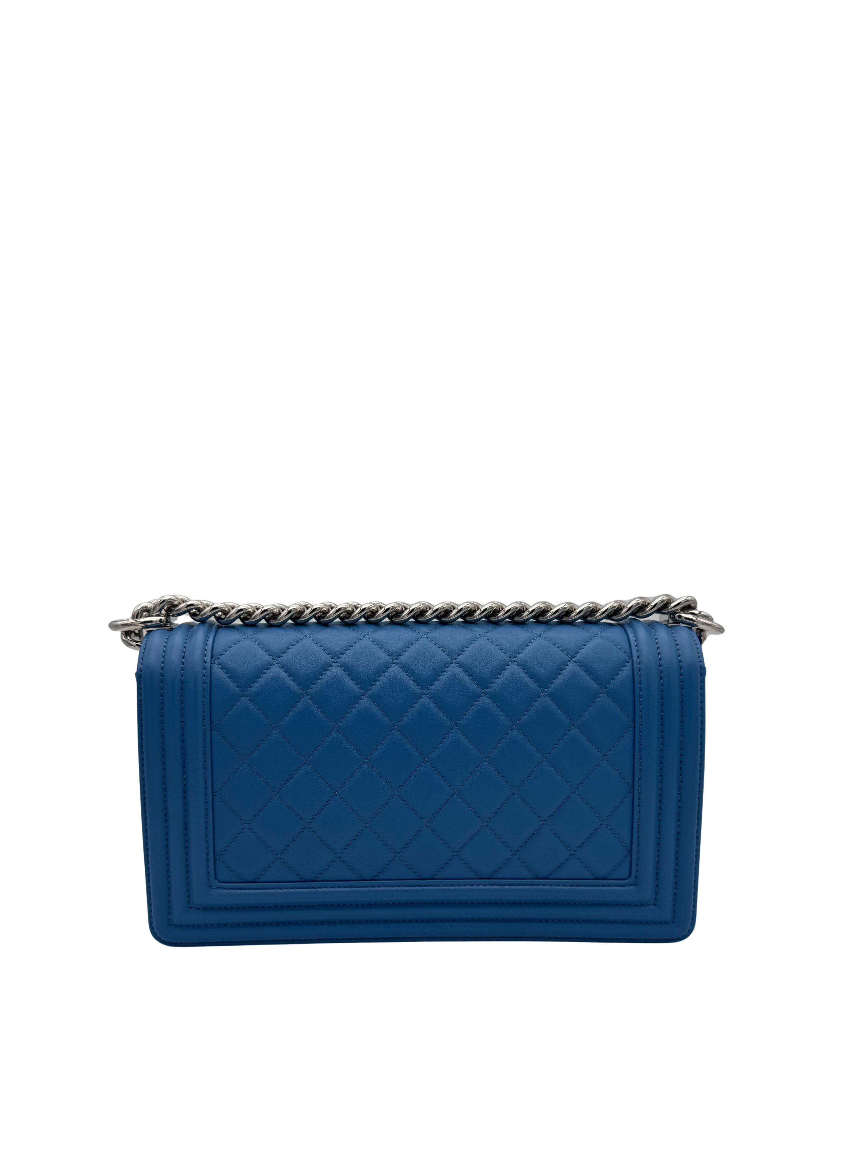 Chanel Boy Medium Blue Electric Clafskin