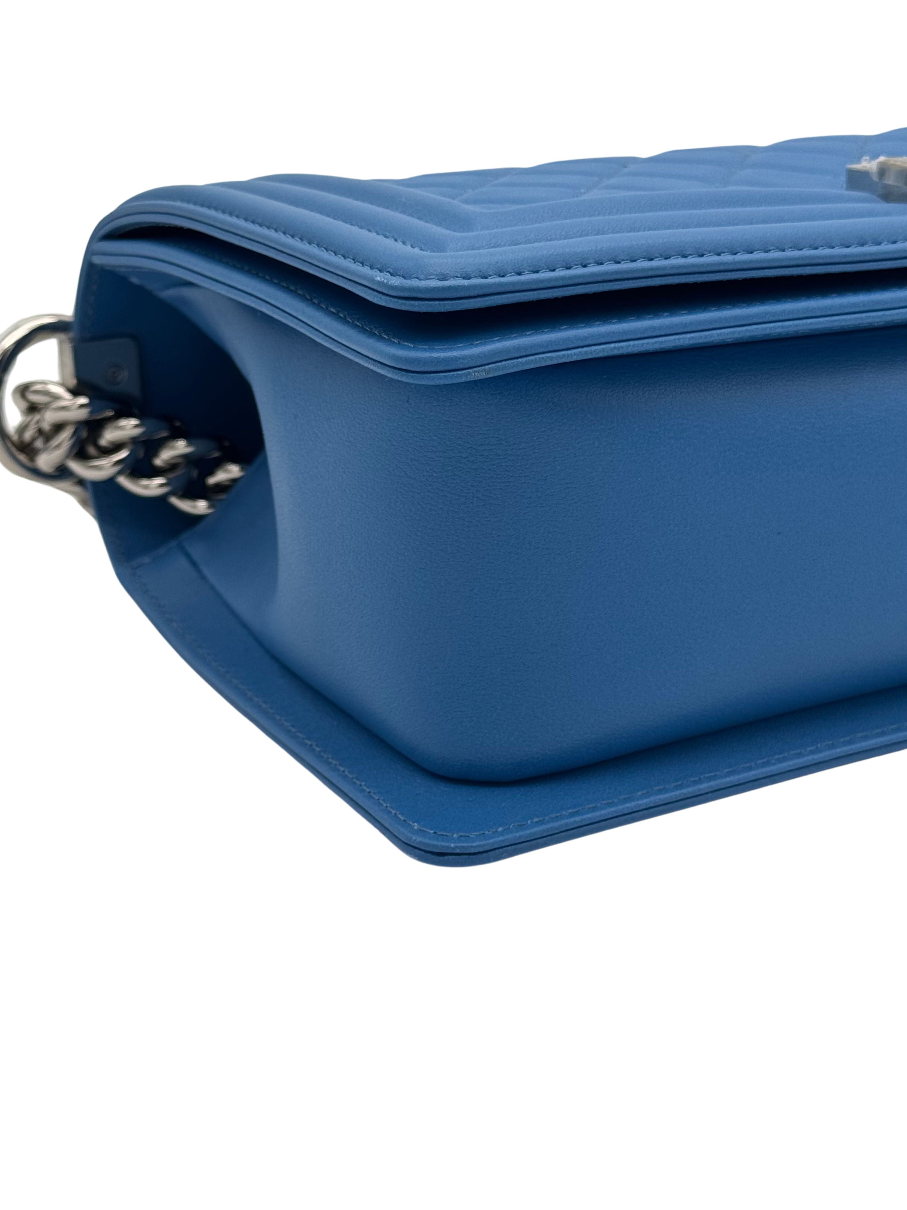 Chanel Boy Medium Blue Electric Clafskin