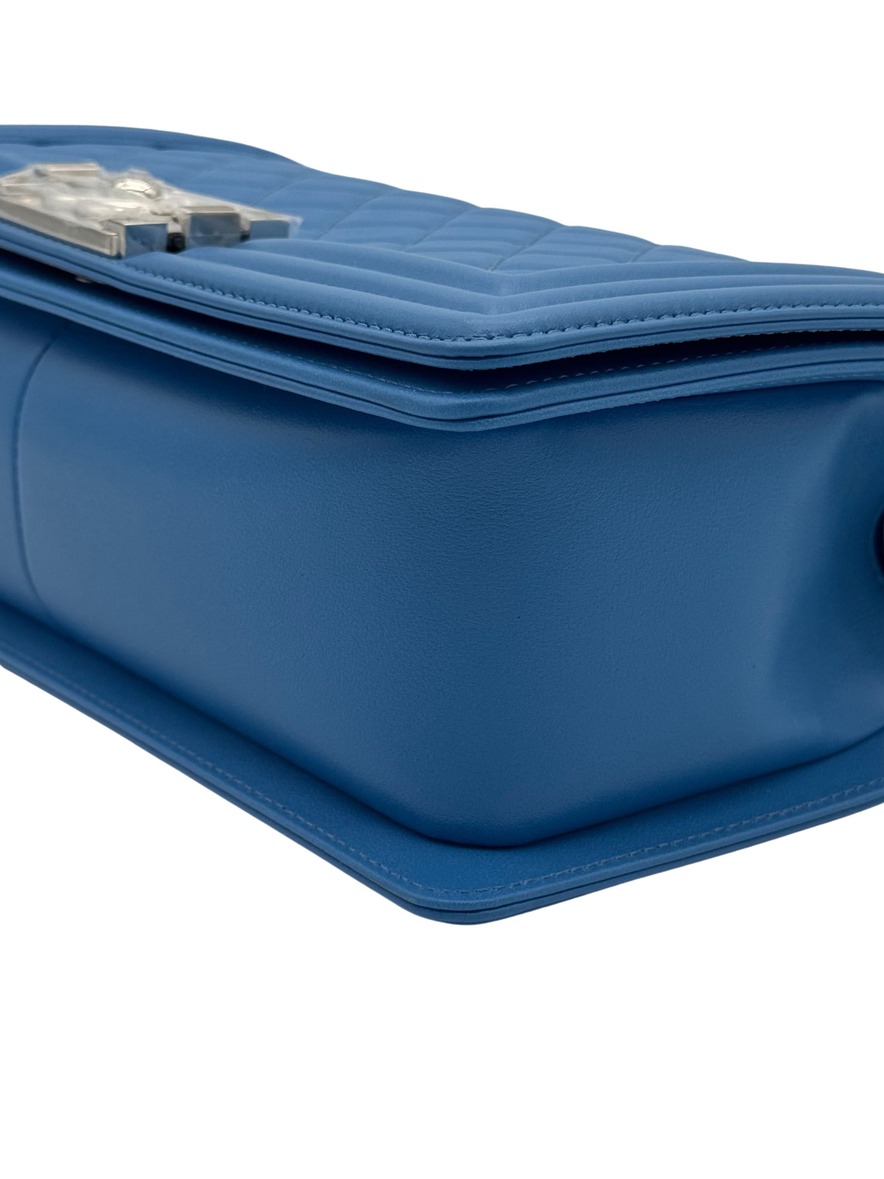 Chanel Boy Medium Blue Electric Clafskin