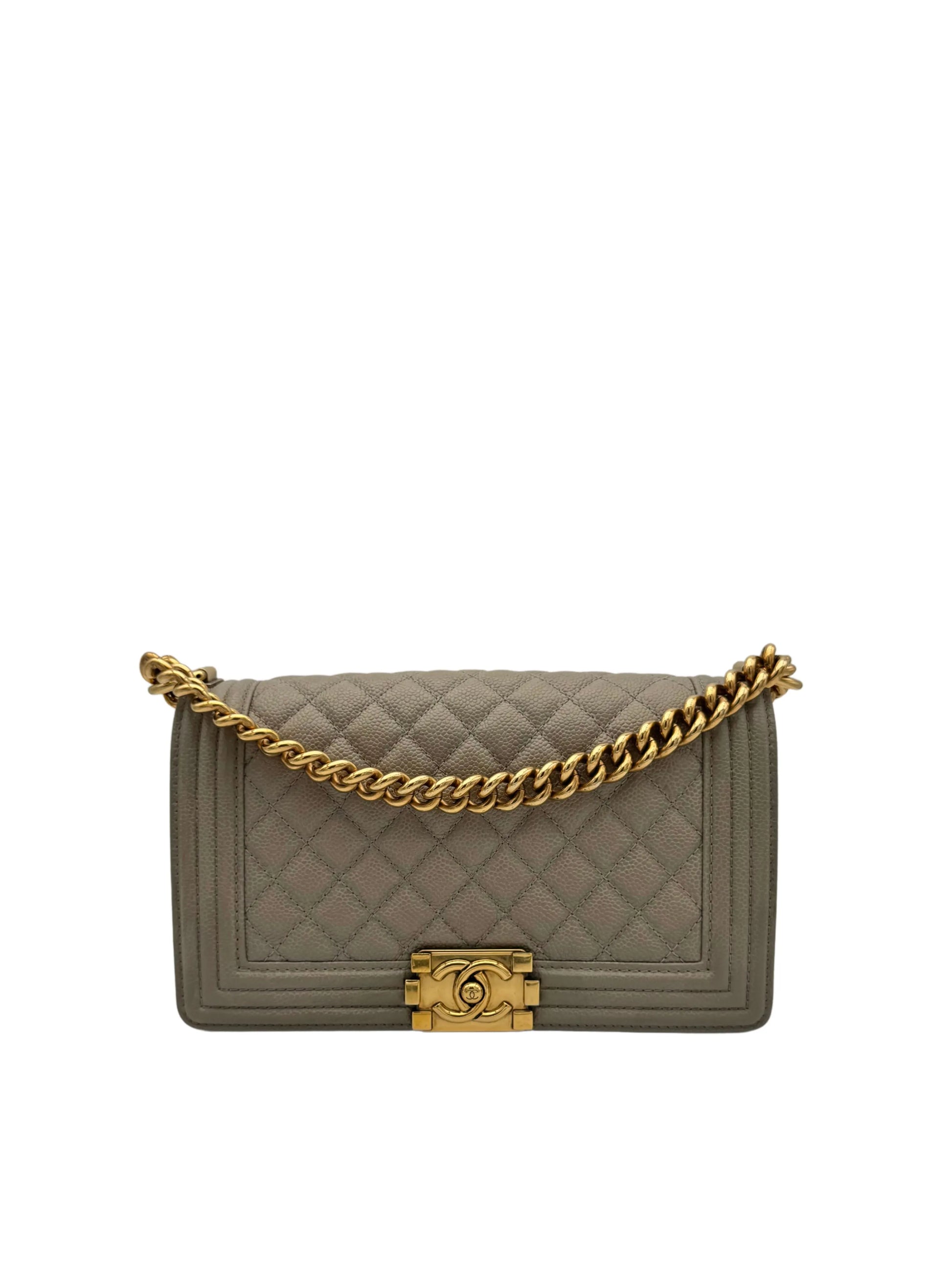 Buy Bag Chanel Boy Medium Beige Caviar Leather - compra bolso chanel beige piel caviar herraje dorado