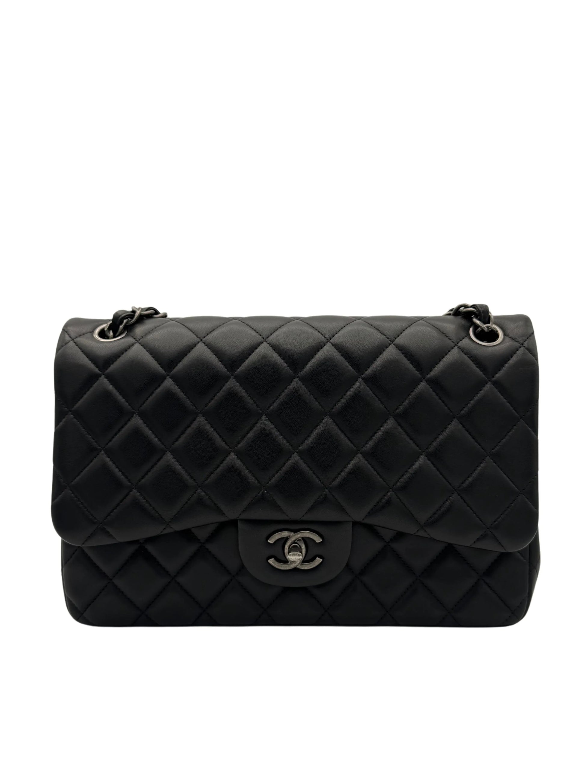 Bag Chanel Classic Jumbo Black Lambskin Ruthenium - Bolso negro piel de cordero herraje rutenio