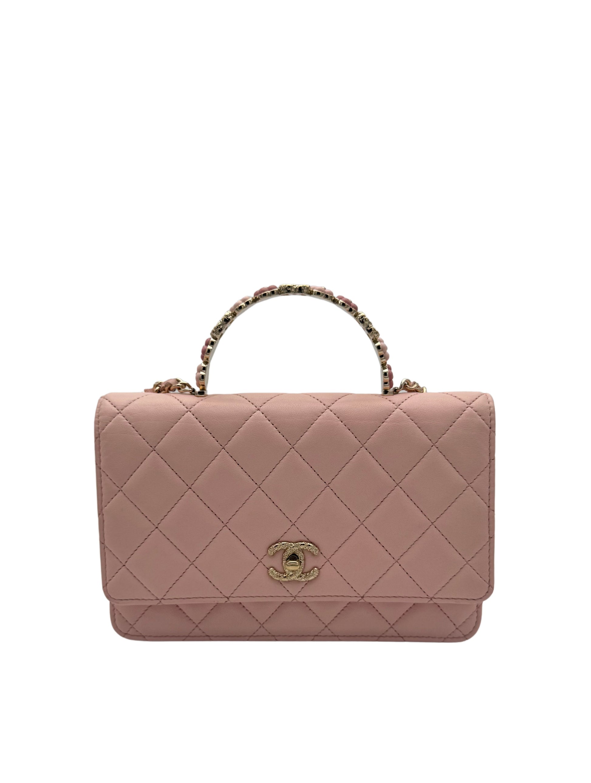 Bag Chanel Pink Top Handle Flowers - Bolso Chanel Rosa empiñadura de flores