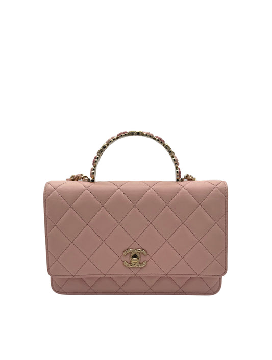 Bag Chanel Pink Top Handle Flowers - Bolso Chanel Rosa empiñadura de flores