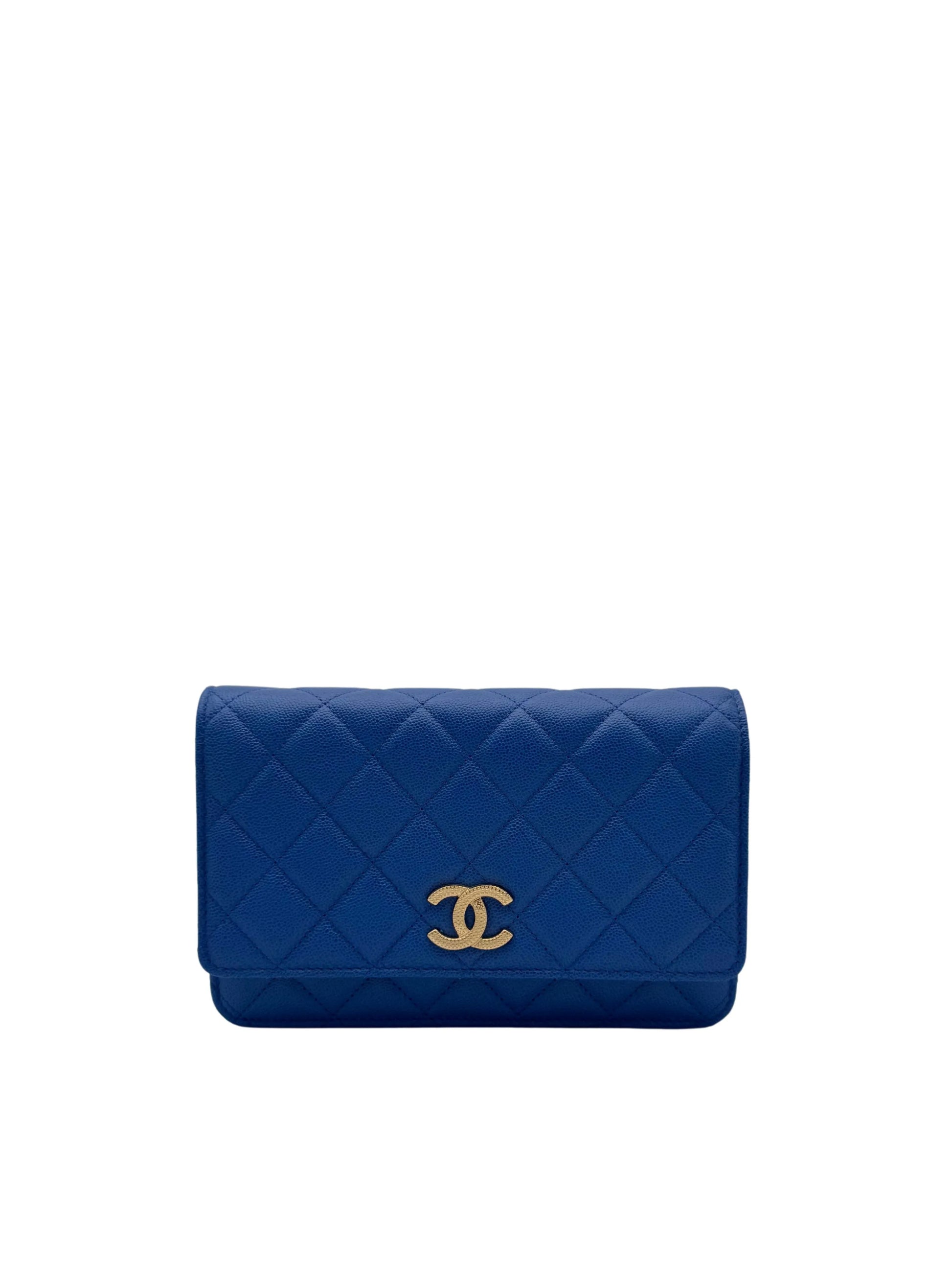 Bag Chanel Wallet On Chain Blue Caviar -bolso cartera con canden azul piel caviar