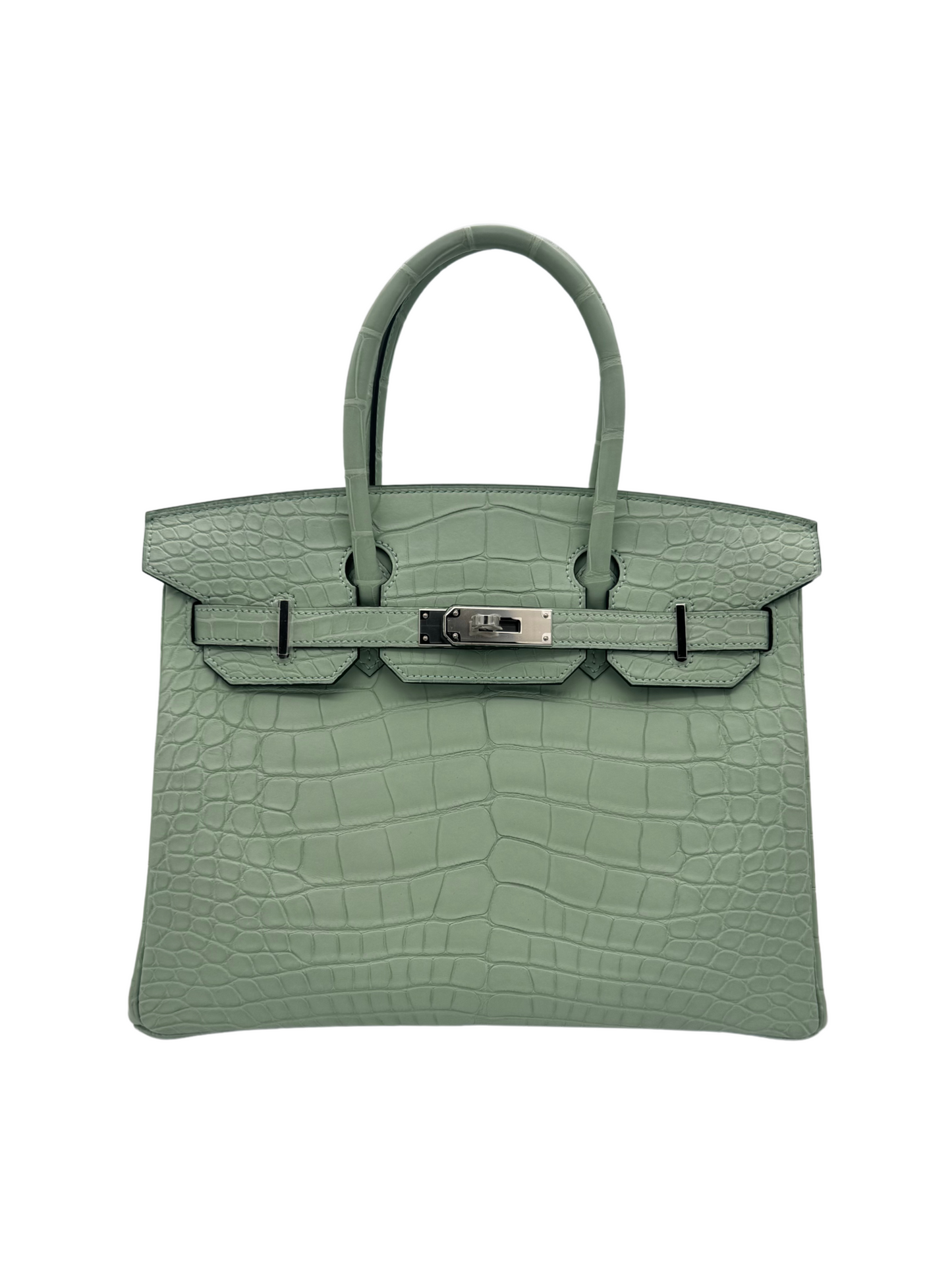 Bag Hermès Birkin 30 Alligator Vert D'eau palladium hardware - bolso birkin 30 herraje paladio