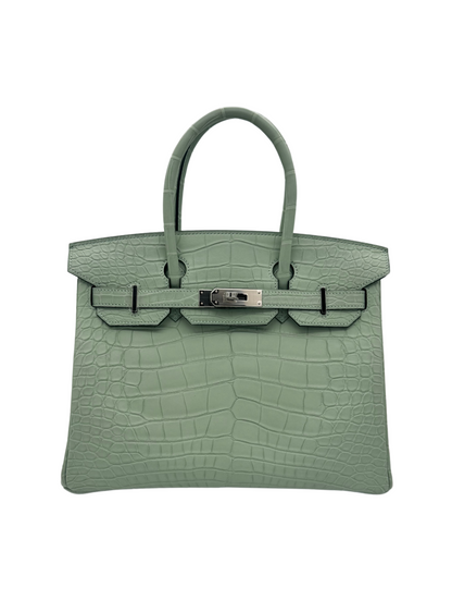 Bag Hermès Birkin 30 Alligator Vert D'eau palladium hardware - bolso birkin 30 herraje paladio