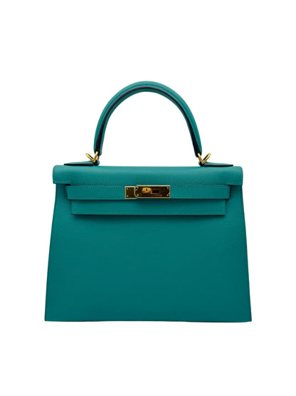 Buy Bag Hermès Kelly 28 Epsom Blue Paon Gold Hardware in Marbella Old town | Compra bolso Kelly piel epsom azul herraje dorado, envio internacional.