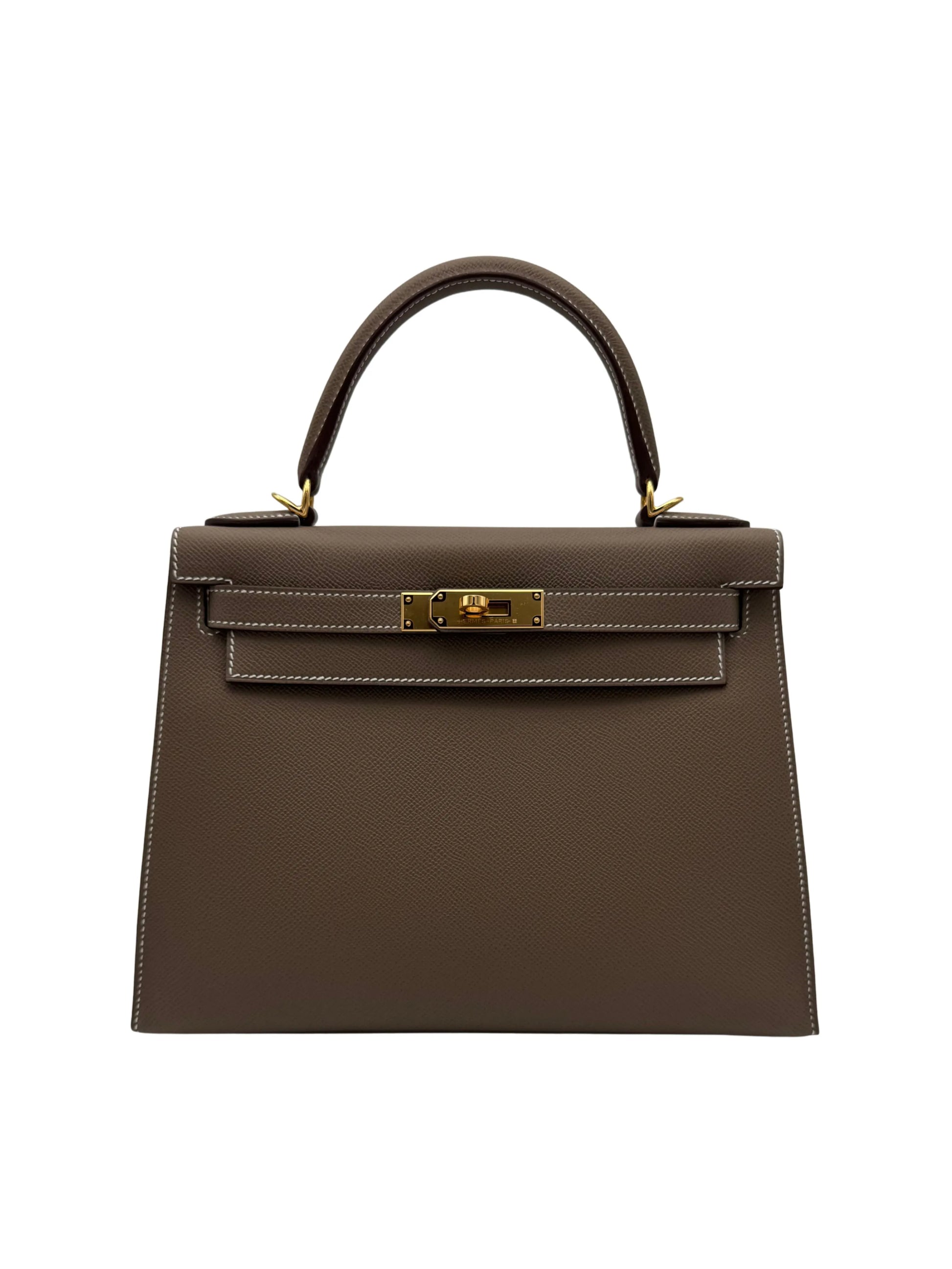 Buy Bag Hermès Kelly 28 Epsom Etopupe Gold Hardware in Marbella Old town | Compra bolso Kelly piel epsom topo herraje dorado, envio internacional.