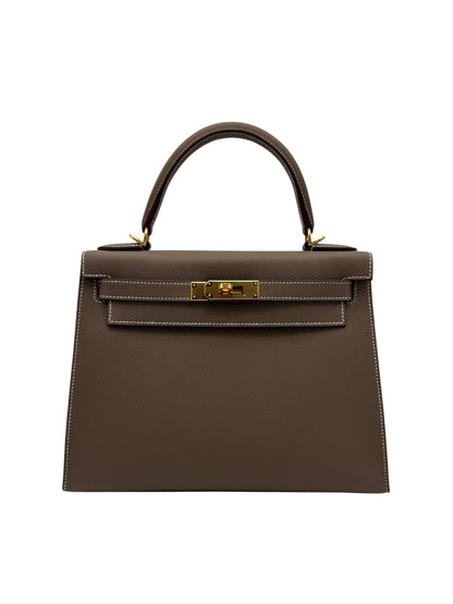 Buy Bag Hermès Kelly 28 Epsom Etopupe Gold Hardware in Marbella Old town | Compra bolso Kelly piel epsom topo herraje dorado, envio internacional.