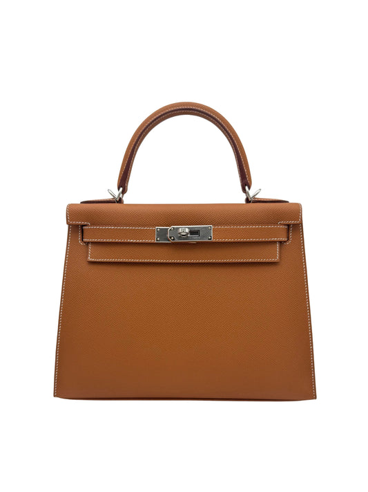 Buy Bag Hermès Kelly 28 Epsom Gold Palladium Hardware in Marbella Old town | Compra bolso Kelly piel epsom marrón herraje dorado, envio internacional.