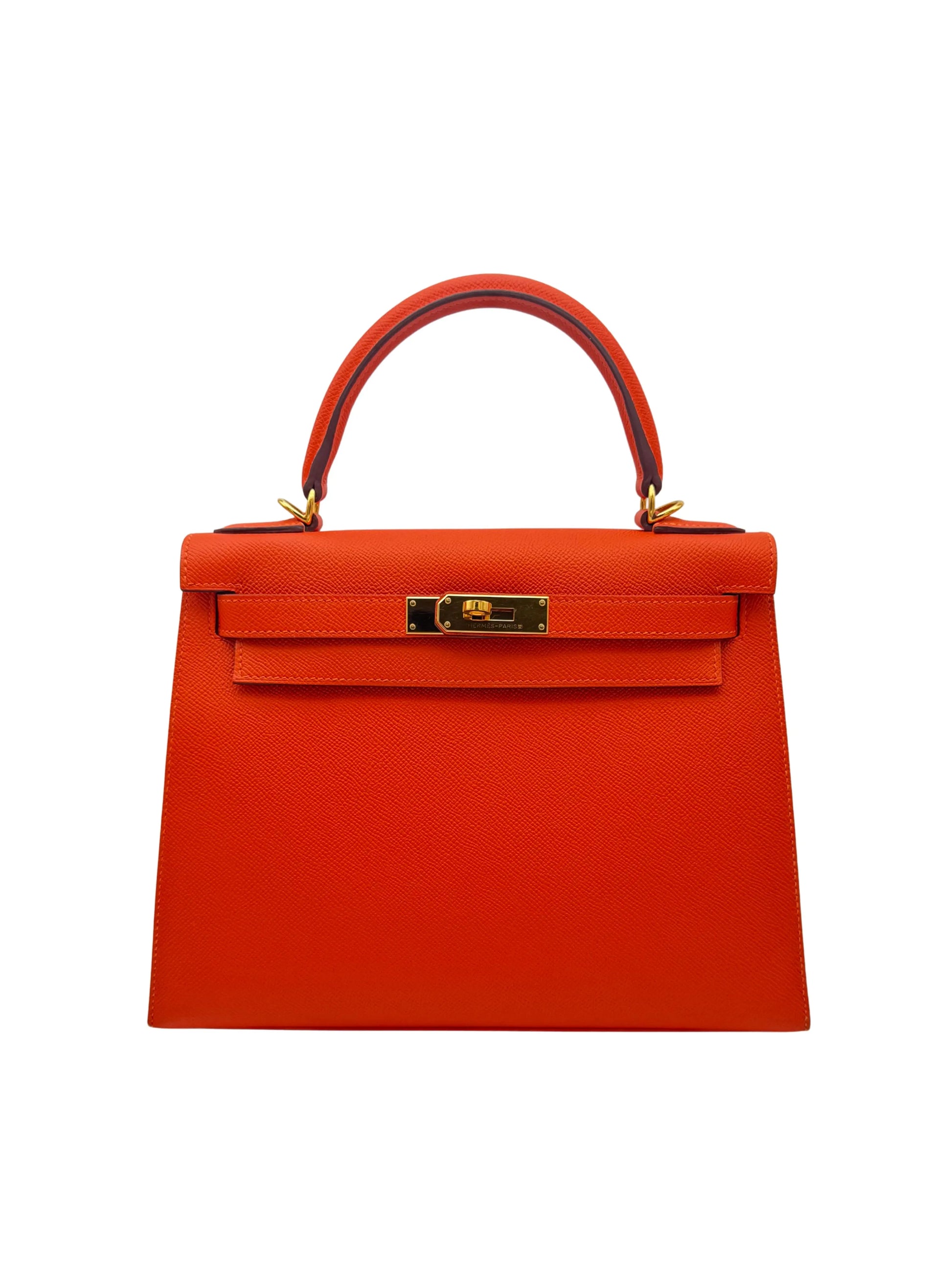 Buy Bag Hermès Kelly 28 Epsom Orange Gold Hardware in Marbella Old town | Compra bolso Kelly piel epsom naranja fuego herraje dorado, envio internacional.