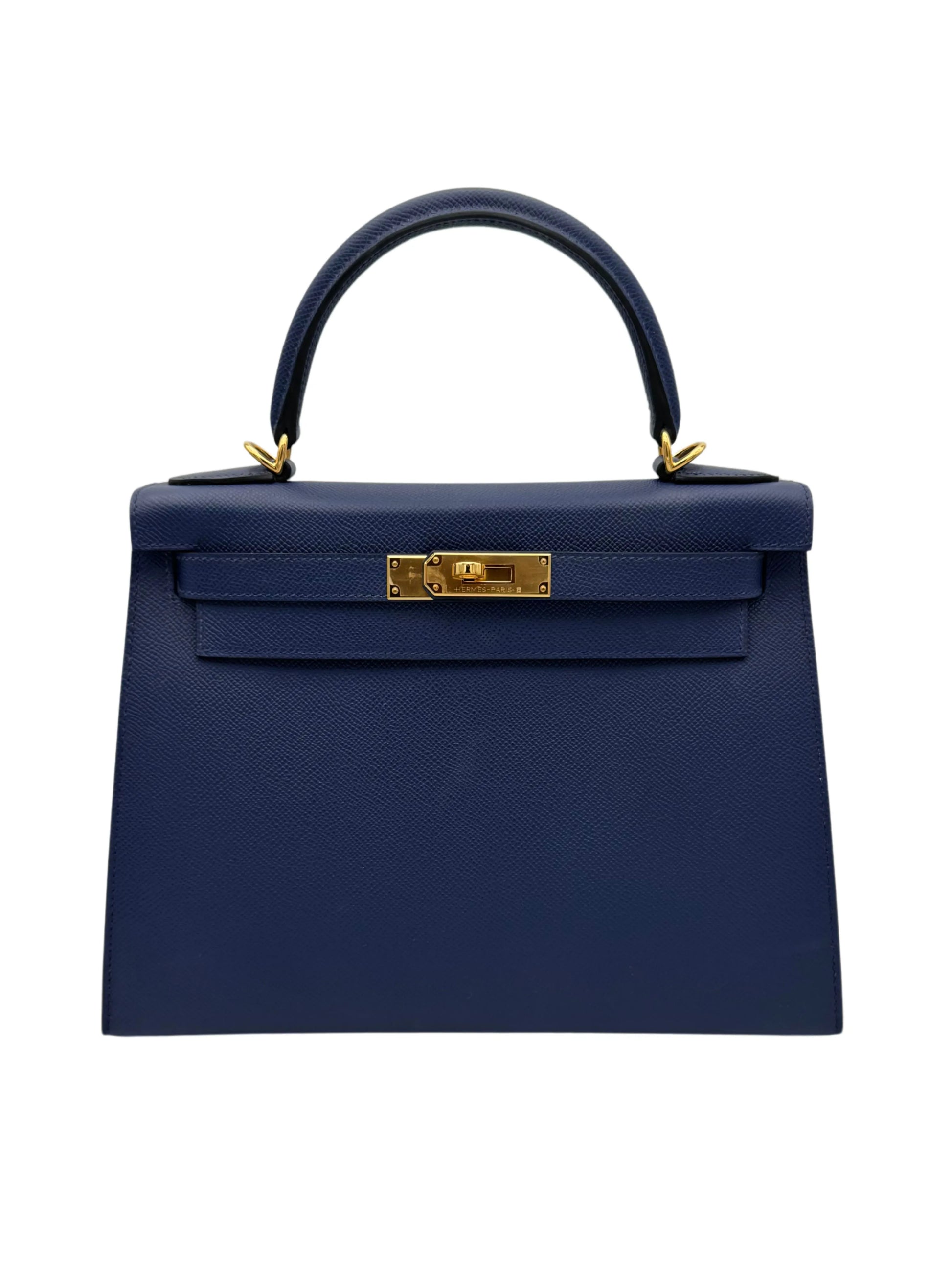 Bag Hermès Kelly 28 HSS Epsom Blue Sapphire / Grey Perle Gold Hardware - Bolso piel epsom azul zafiro y gris perla herraje dorado en Marbella