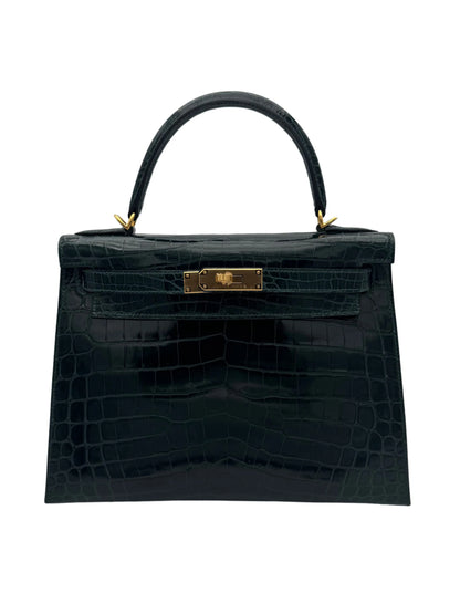 Buy Bag Hermès Kelly 28 Niloticus Crocodile Vert Cypress Gold Hardware - compra bolso cocodrilo del nilo verde cipres herraje dorado en Marbella