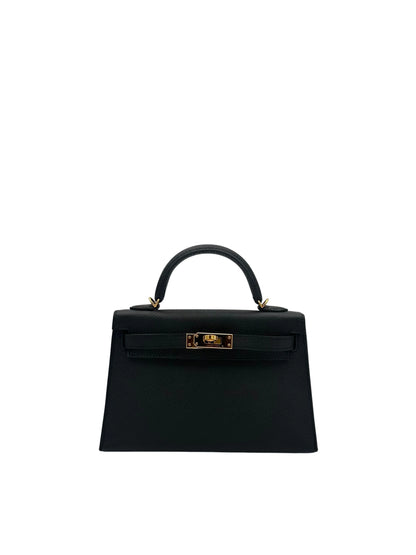 Bag Hermès Kelly HSS Mini Epsom Black / Rose Extreme Gold Hardware New in Marbella | Bolso K20 piel epsom negra herraje dorado