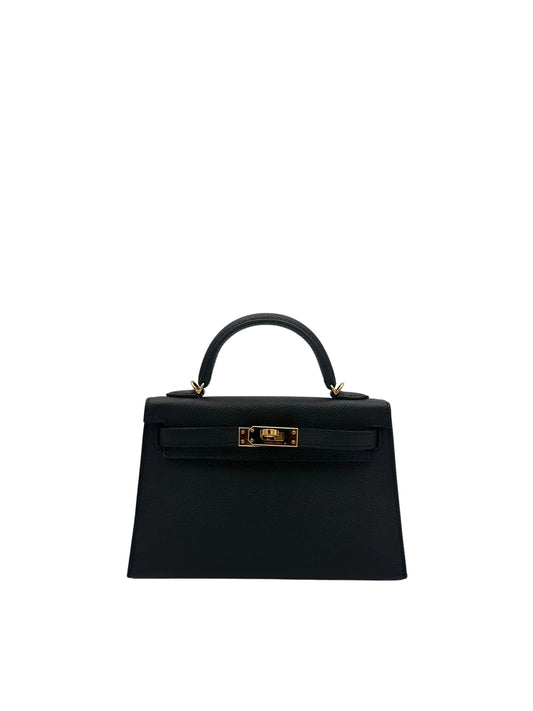 Bag Hermès Kelly HSS Mini Epsom Black / Rose Extreme Gold Hardware New in Marbella | Bolso K20 piel epsom negra herraje dorado